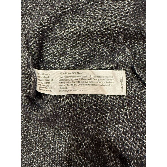 Eileen Fisher Linen Blend Knitted Cardigan Sweater Medium Long Sleeves Modern - Picture 5 of 7